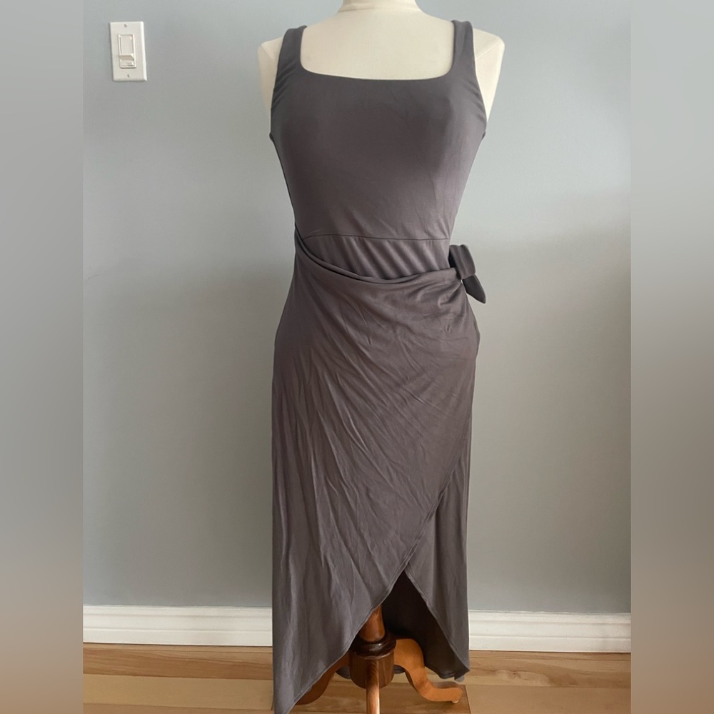 Wilfred Asymmetrical Dress in Charcoal Gray